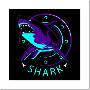 Shark Gradient Posters and Art
